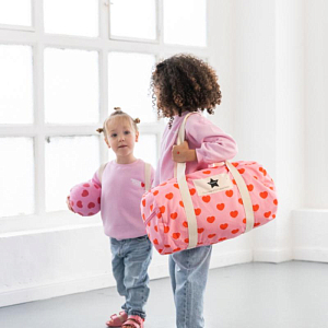 Сумка спортивная текстильная Ratatam "Hearts", розовые сердца